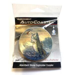 Big Mouth Bas AbsorbaStone Auto Cupholder Coaster Standard Fit NIP